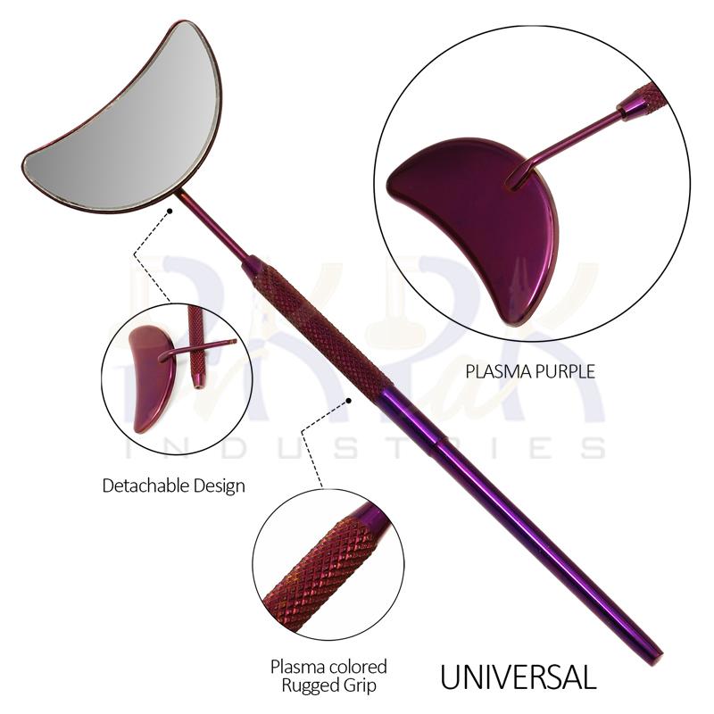 Eyelash Extension/Inspection Universal Small Mirror (Half Moon)
Purple Plasma Color Coated