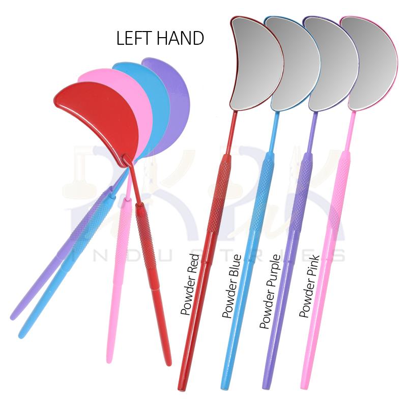 Eyelash Extension/Inspection Left Hand Small Mirror (Half Moon)
Set of 4 Pcs Red, Pink, Purple, Blue,
Bowder Color Coated