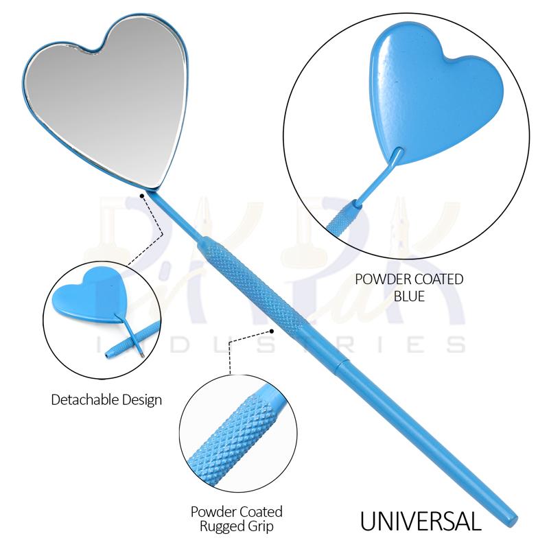 Eyelash Extension/Inspection Universal Mirror (Heart)
Blue Bowder Color Coated