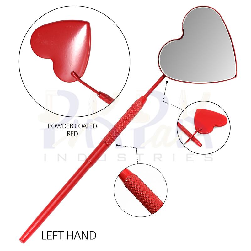 Eyelash Extension/Inspection Left Hand Mirror (Heart)
Red Bowder Color Coated