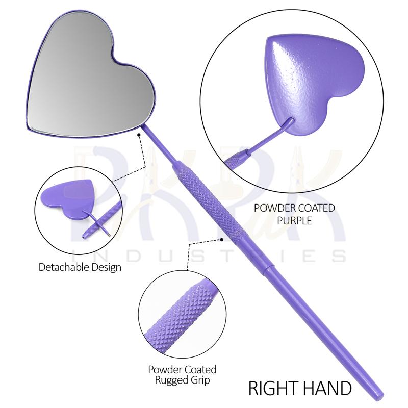 Eyelash Extension/Inspection Right Hand Mirror (Heart)
Purple Bowder Color Coated