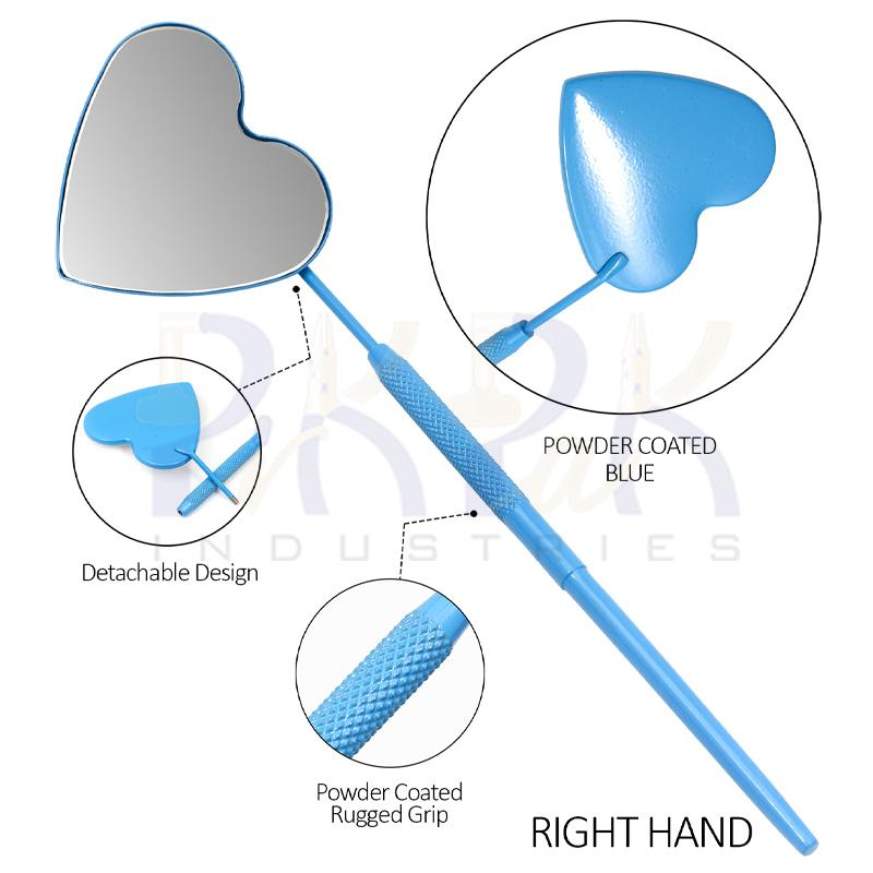 Eyelash Extension/Inspection Right Hand Mirror (Heart)
Blue Bowder Color Coated