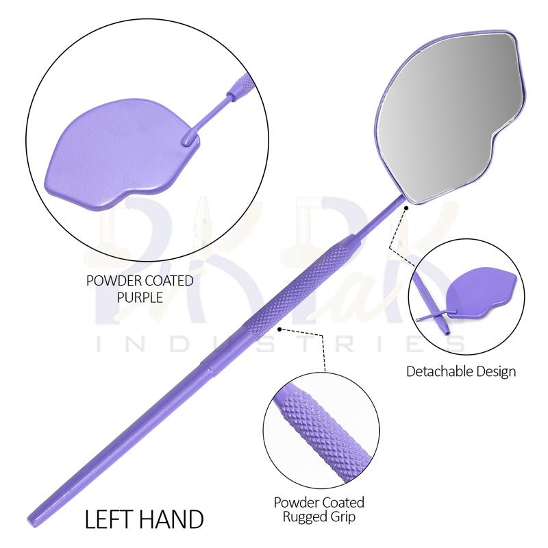 Eyelash Extension/Inspection Left Hand Mirror (Lip)
Purple Bowder Color Coated