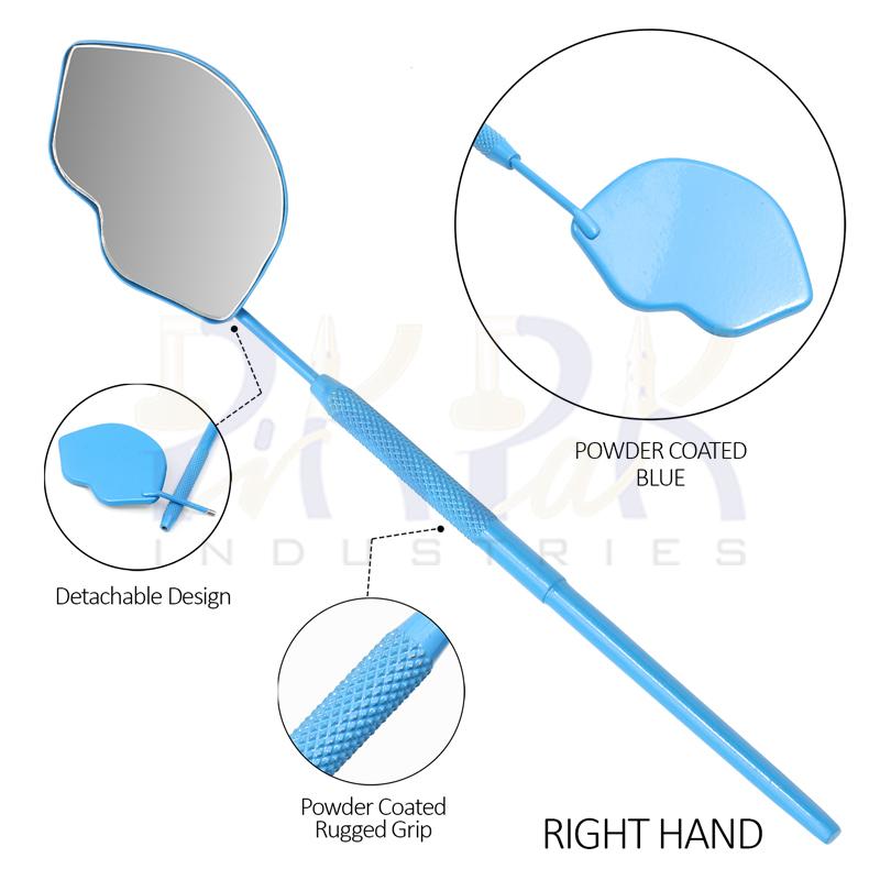 Eyelash Extension/Inspection Right Hand Mirror (Lip)
Blue Bowder Color Coated