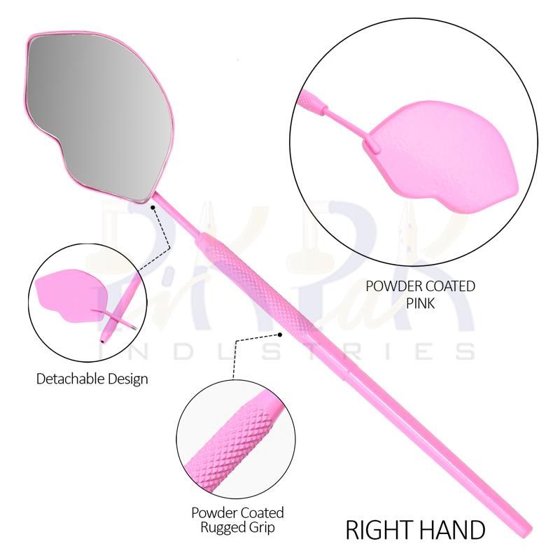 Eyelash Extension/Inspection Right Hand Mirror (Lip)
Pink Bowder Color Coated