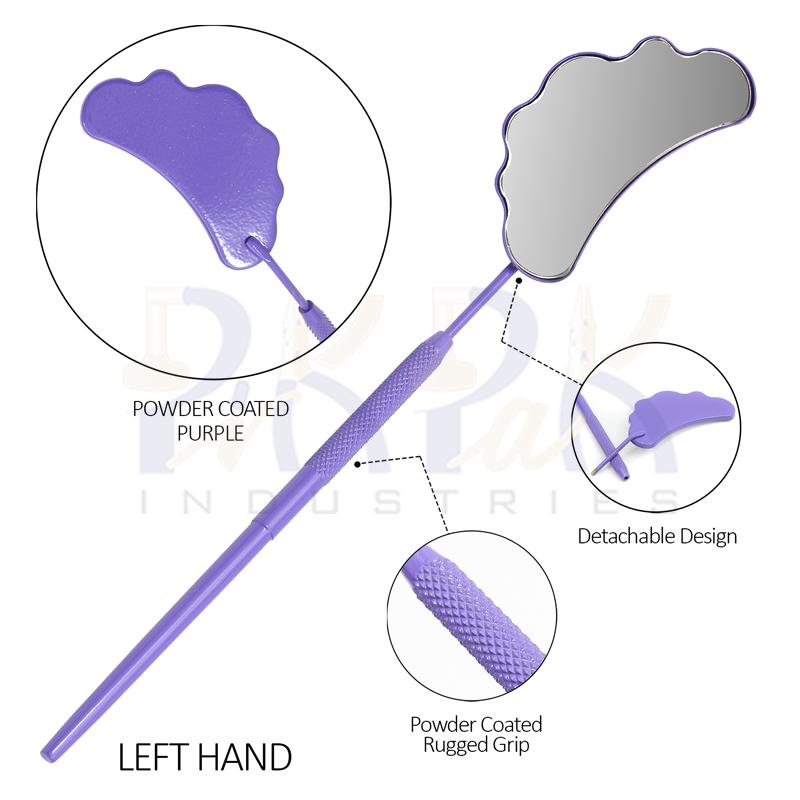 Eyelash Extension/Inspection Left Hand Mirror (Cloud)
Purple Bowder Color Coated