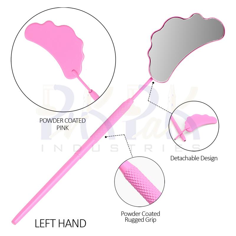 Eyelash Extension/Inspection Left Hand Mirror (Cloud)
Pink Bowder Color Coated