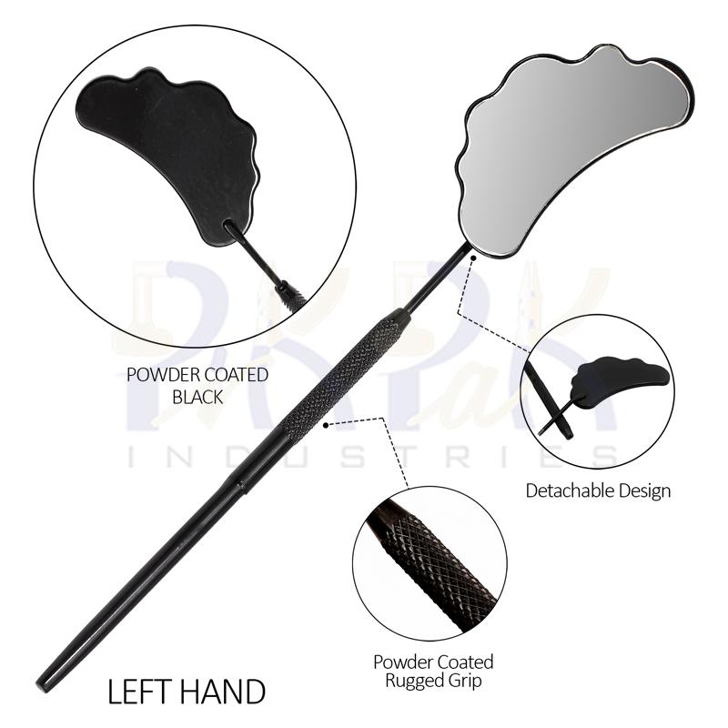 Eyelash Extension/Inspection Left Hand Mirror (Cloud)
Black Bowder Color Coated
