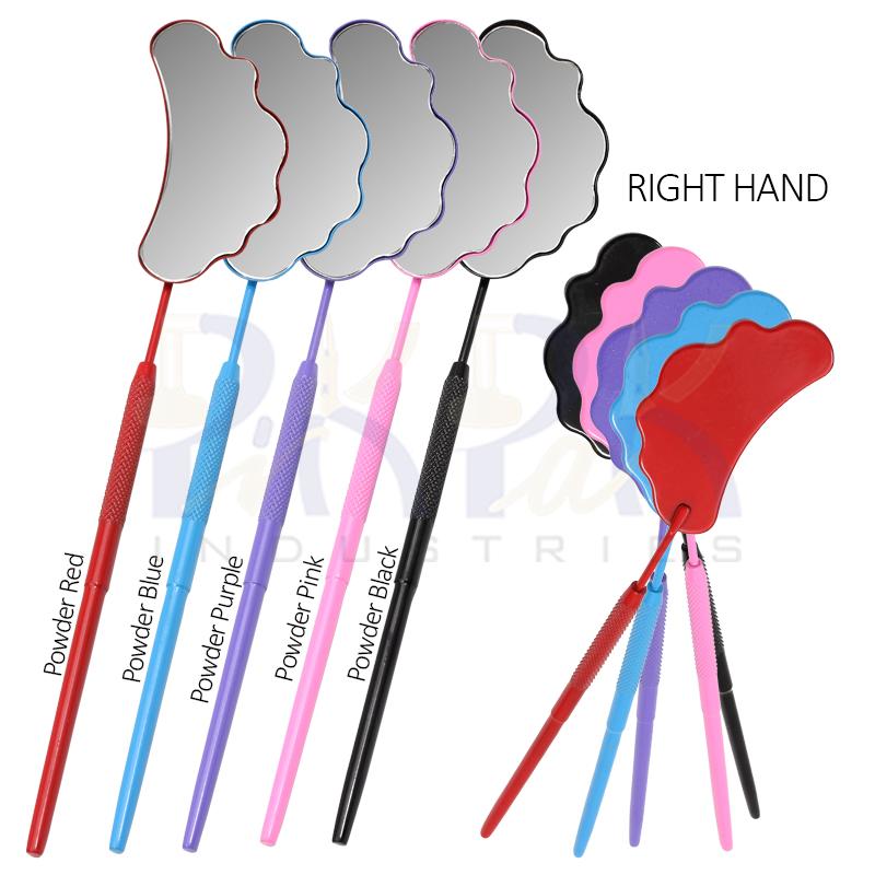 Eyelash Extension/Inspection Left Hand Mirror (Cloud)
Set of 6 Pcs Red, Blue, Purple, Pink, Black, 
Multi Bowder Color Coated