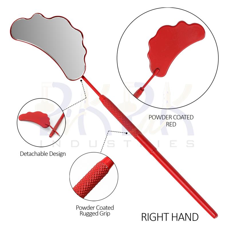 Eyelash Extension/Inspection Right Hand Mirror (Cloud)
Red Bowder Color Coated