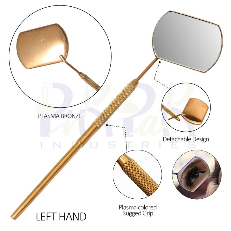 Eyelash Extension/Inspection Left Hand Small Mirror (Rectangle)
Bronze Plasma Color Coated