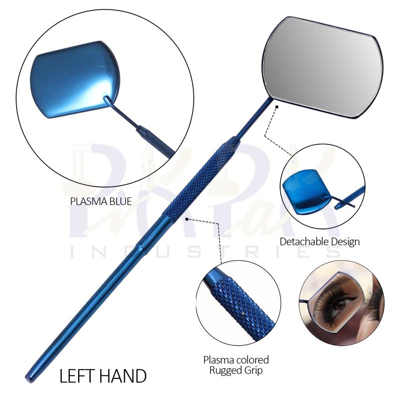 Eyelash Extension/Inspection Left Hand Small Mirror (Rectangle)
Blue Plasma Color Coated