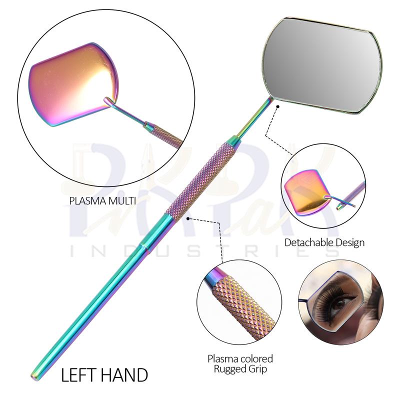 Eyelash Extension/Inspection Left Hand Small Mirror (Rectangle)
Multi Plasma Color Coated