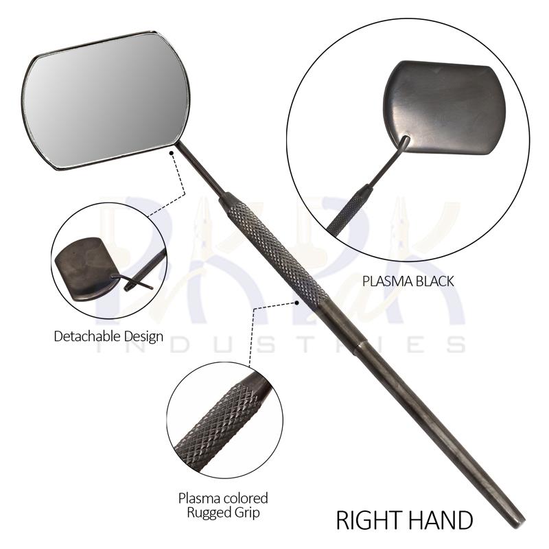 Eyelash Extension/Inspection Right Hand Small Mirror (Rectangle)
Black Plasma Color Coated