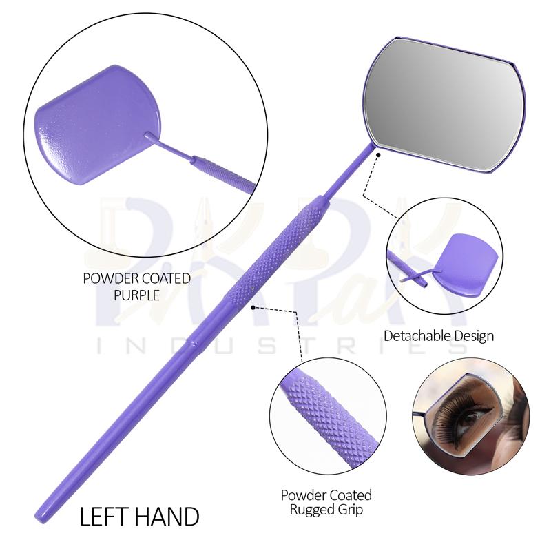 Eyelash Extension/Inspection Left Hand Small Mirror (Rectangle)
Purple Bowder Color Coated