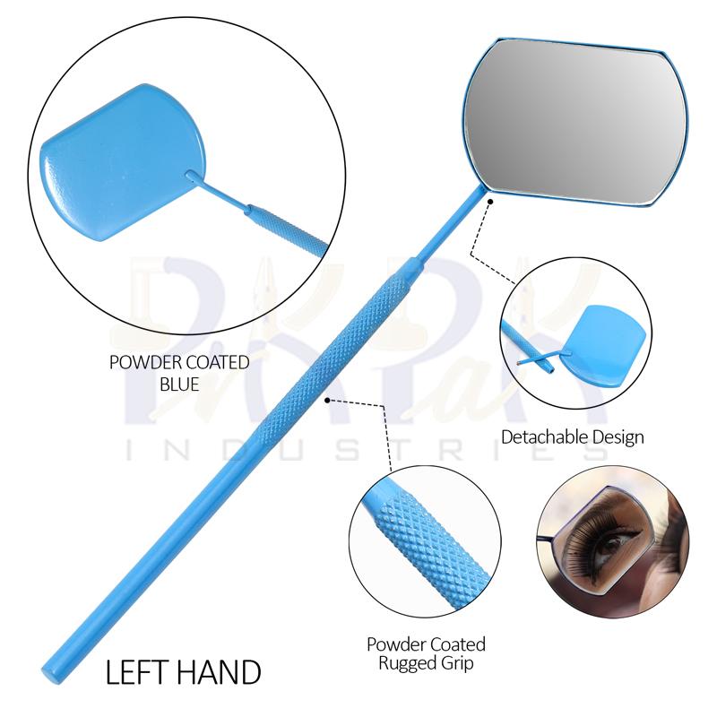 Eyelash Extension/Inspection Left Hand Small Mirror (Rectangle)
Blue Bowder Color Coated