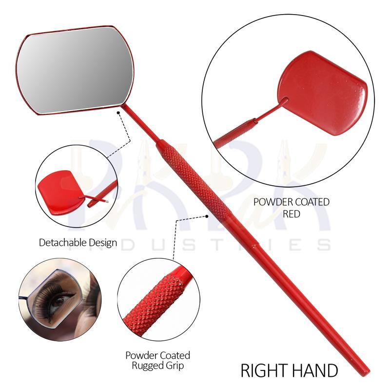 Eyelash Extension/Inspection Right Hand Small Mirror (Rectangle)
Red Bowder Color Coated