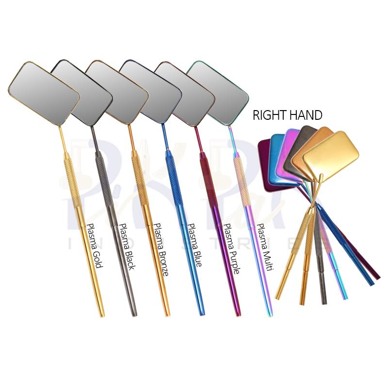 Eyelash Extension/Inspection Right Hand Mirror (Square)
Set of 6 Pcs Gold, Black, Bronze, Blue, Purple, 
Multi Plasma Color Coated