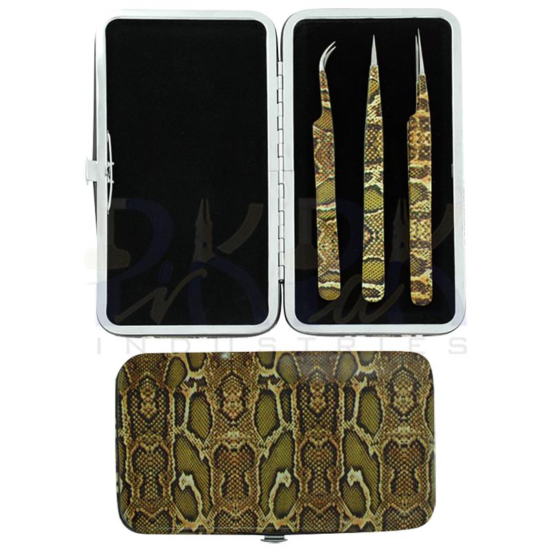 Eyelash Single Sided Kit 
Tweezers Set of 3 Pcs